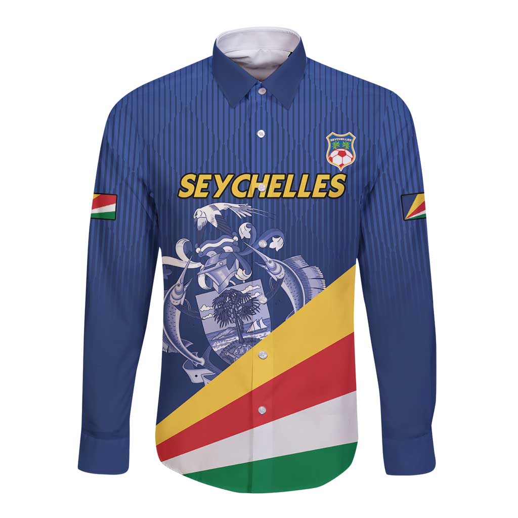 Custom Seychelles Beach Soccer 2025 Long Sleeve Button Shirt Flag Style