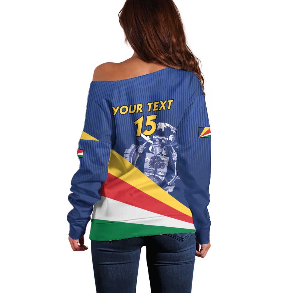 Custom Seychelles Beach Soccer 2025 Off Shoulder Sweater Flag Style