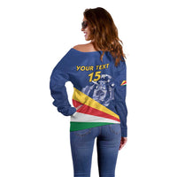 Custom Seychelles Beach Soccer 2025 Off Shoulder Sweater Flag Style