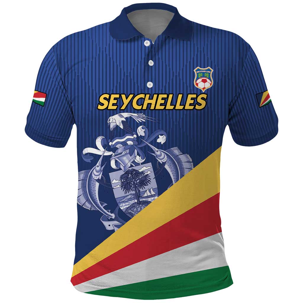 Custom Seychelles Beach Soccer 2025 Polo Shirt Flag Style