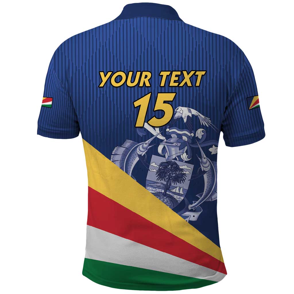 Custom Seychelles Beach Soccer 2025 Polo Shirt Flag Style