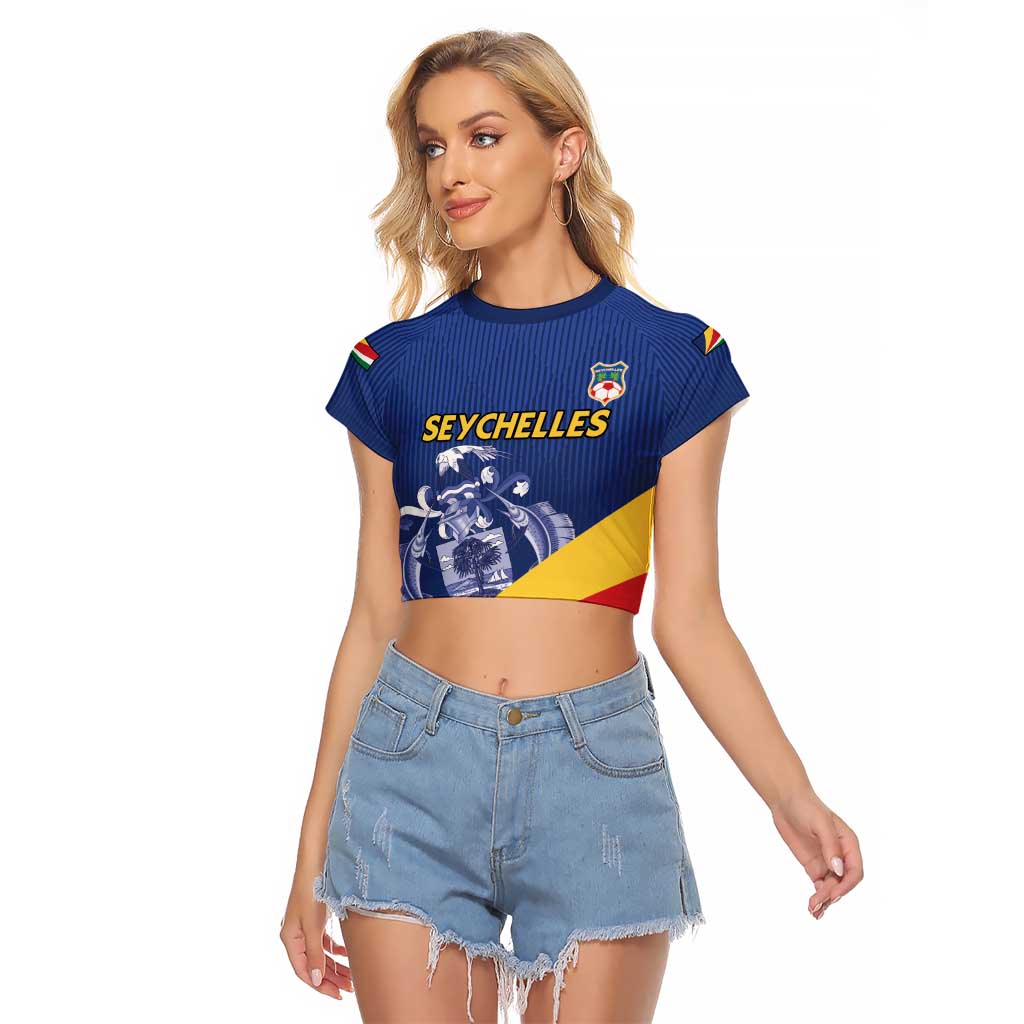 Custom Seychelles Beach Soccer 2025 Raglan Cropped T Shirt Flag Style