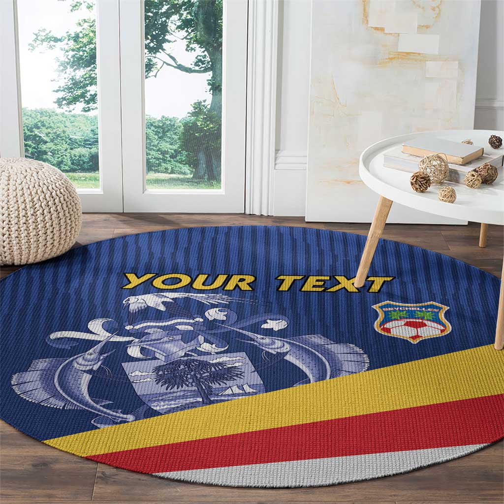 Custom Seychelles Beach Soccer 2025 Round Carpet Flag Style
