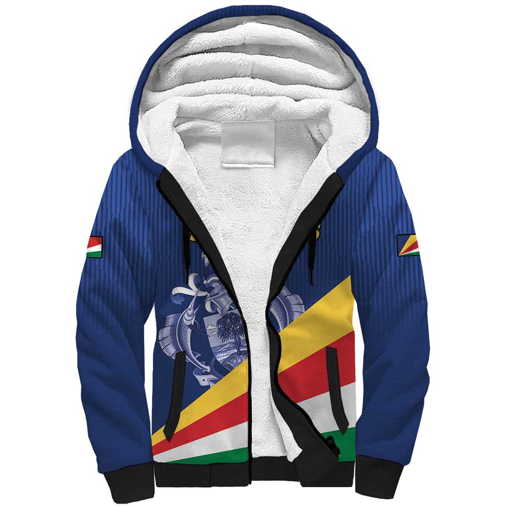 Custom Seychelles Beach Soccer 2025 Sherpa Hoodie Flag Style
