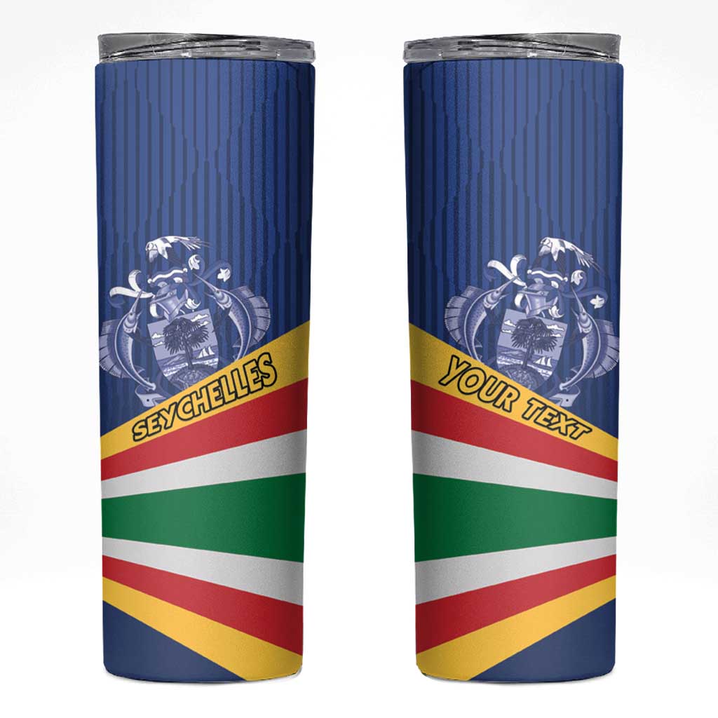 Custom Seychelles Beach Soccer 2025 Skinny Tumbler Flag Style