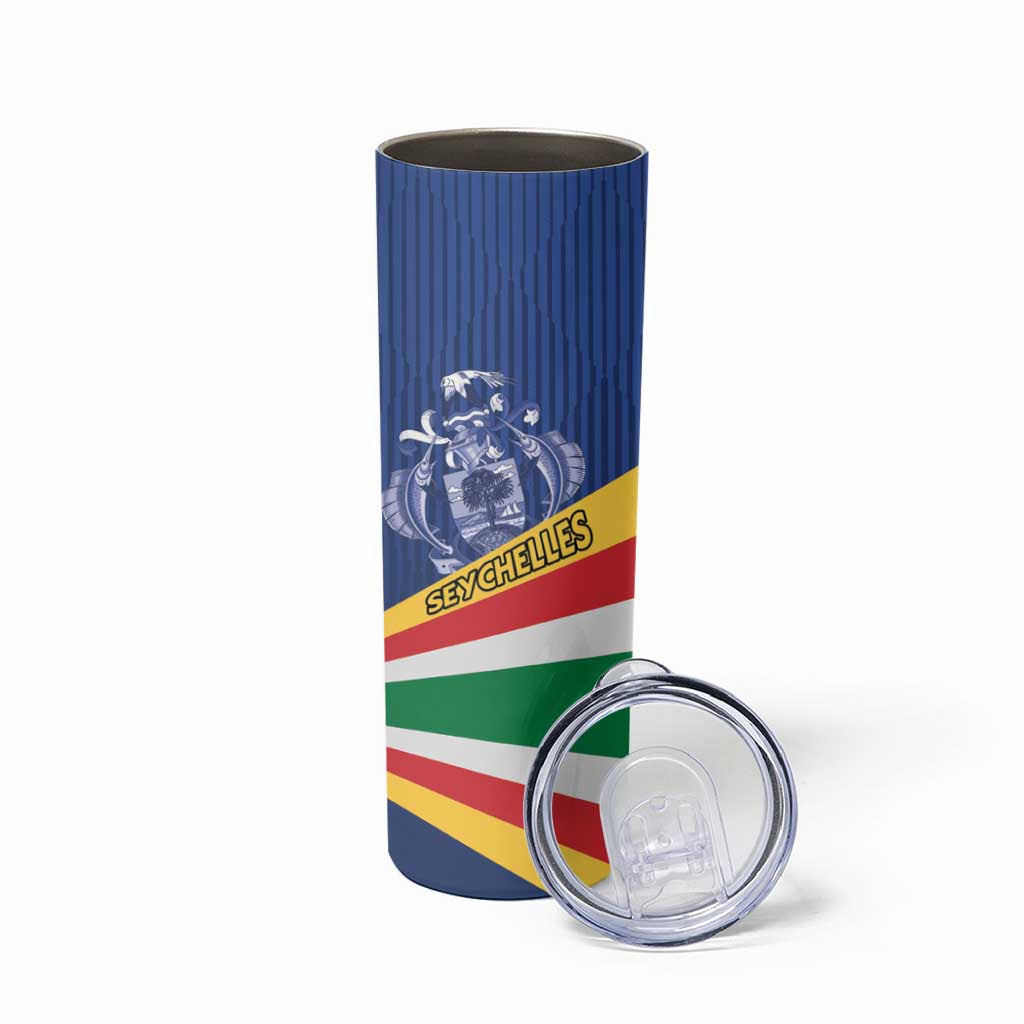 Custom Seychelles Beach Soccer 2025 Skinny Tumbler Flag Style