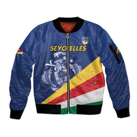 Custom Seychelles Beach Soccer 2025 Sleeve Zip Bomber Jacket Flag Style
