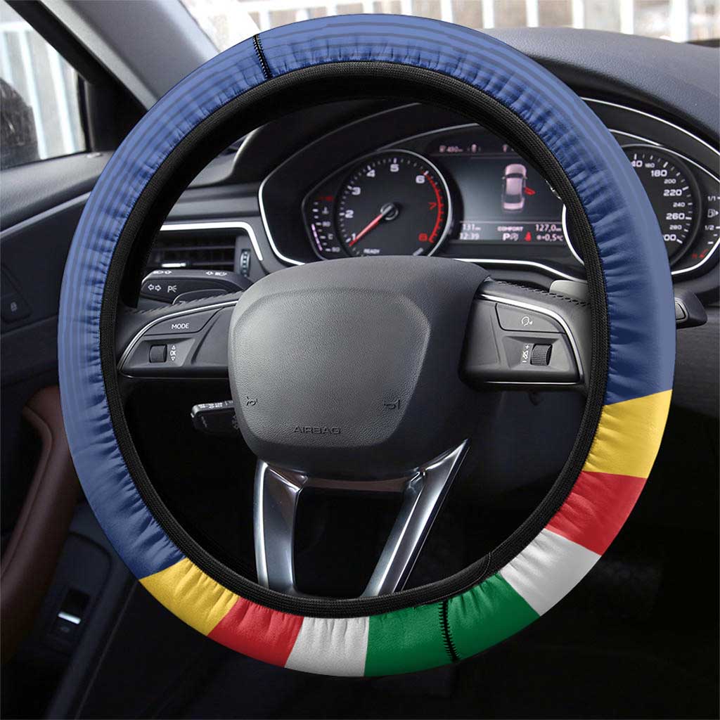 Seychelles Beach Soccer 2025 Steering Wheel Cover Flag Style