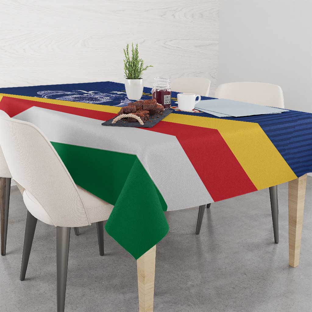 Custom Seychelles Beach Soccer 2025 Tablecloth Flag Style