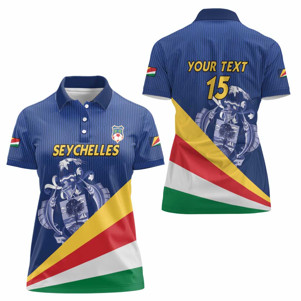 Custom Seychelles Beach Soccer 2025 Women Polo Shirt Flag Style