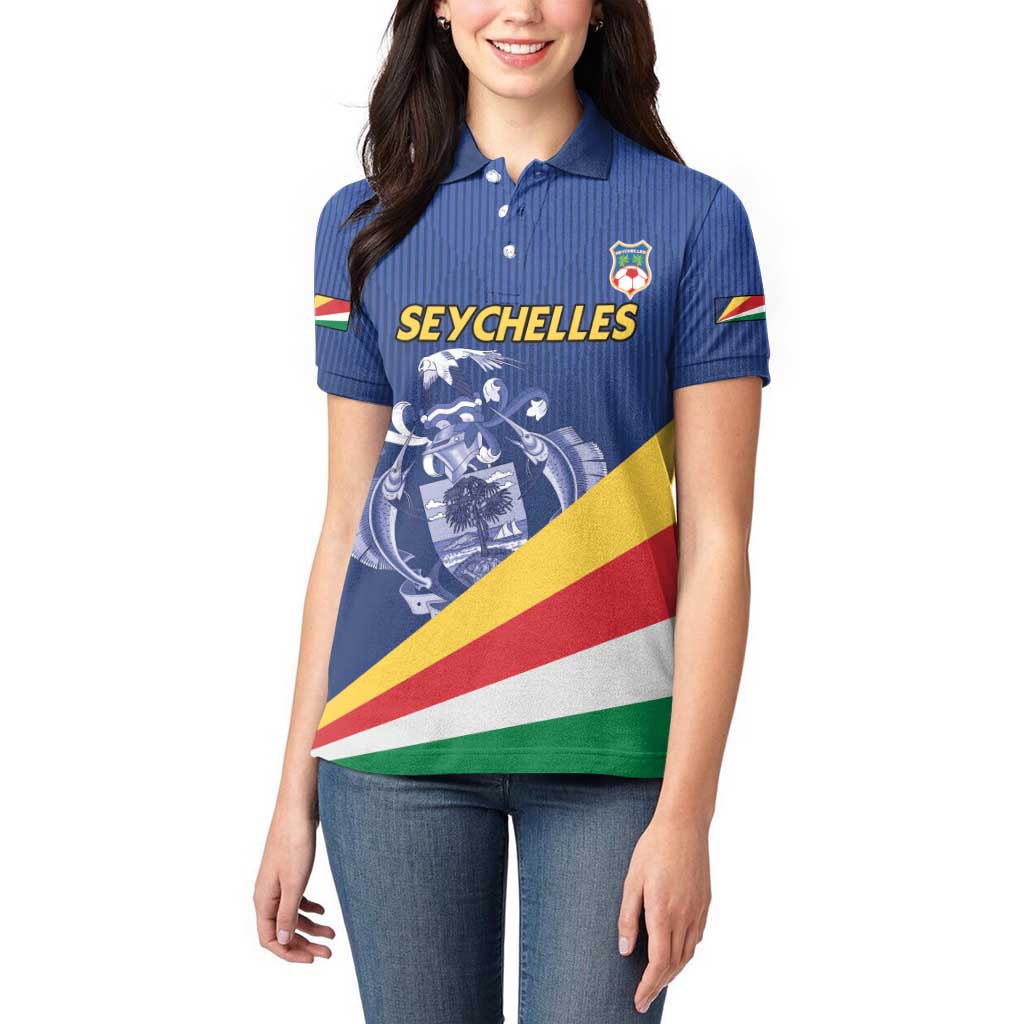 Custom Seychelles Beach Soccer 2025 Women Polo Shirt Flag Style