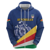 Custom Seychelles Beach Soccer 2025 Zip Hoodie Flag Style