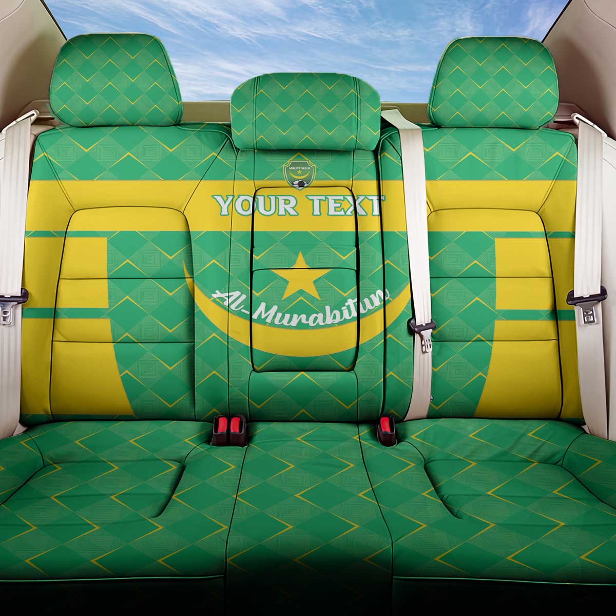 Custom Mauritania Beach Soccer 2025 Back Car Seat Cover Go Al-Murabitun Go