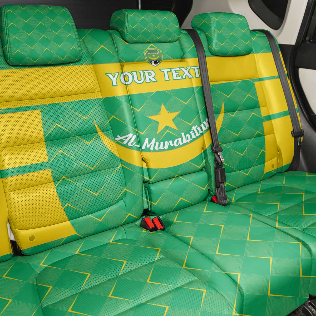 Custom Mauritania Beach Soccer 2025 Back Car Seat Cover Go Al-Murabitun Go