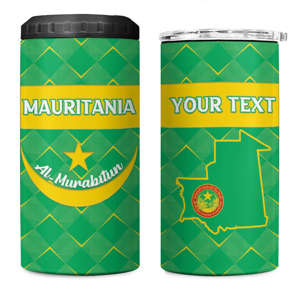 Custom Mauritania Beach Soccer 2025 4 in 1 Can Cooler Tumbler Go Al-Murabitun Go