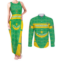Custom Mauritania Beach Soccer 2025 Couples Matching Tank Maxi Dress and Long Sleeve Button Shirt Go Al-Murabitun Go