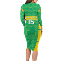 Custom Mauritania Beach Soccer 2025 Family Matching Long Sleeve Bodycon Dress and Hawaiian Shirt Go Al-Murabitun Go