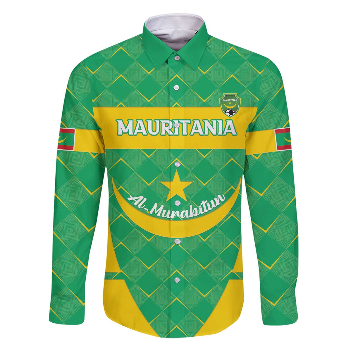 Custom Mauritania Beach Soccer 2025 Family Matching Off The Shoulder Long Sleeve Dress and Hawaiian Shirt Go Al-Murabitun Go