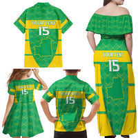 Custom Mauritania Beach Soccer 2025 Family Matching Off Shoulder Maxi Dress and Hawaiian Shirt Go Al-Murabitun Go