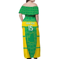 Custom Mauritania Beach Soccer 2025 Family Matching Off Shoulder Maxi Dress and Hawaiian Shirt Go Al-Murabitun Go