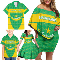 Custom Mauritania Beach Soccer 2025 Family Matching Off Shoulder Short Dress and Hawaiian Shirt Go Al-Murabitun Go