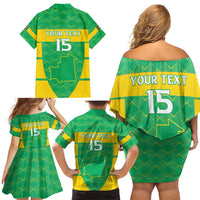Custom Mauritania Beach Soccer 2025 Family Matching Off Shoulder Short Dress and Hawaiian Shirt Go Al-Murabitun Go