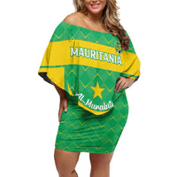 Custom Mauritania Beach Soccer 2025 Family Matching Off Shoulder Short Dress and Hawaiian Shirt Go Al-Murabitun Go