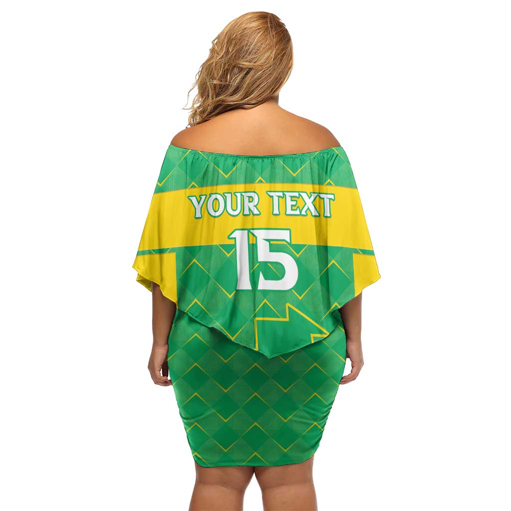 Custom Mauritania Beach Soccer 2025 Family Matching Off Shoulder Short Dress and Hawaiian Shirt Go Al-Murabitun Go