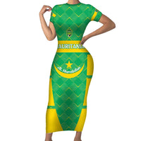 Custom Mauritania Beach Soccer 2025 Family Matching Short Sleeve Bodycon Dress and Hawaiian Shirt Go Al-Murabitun Go