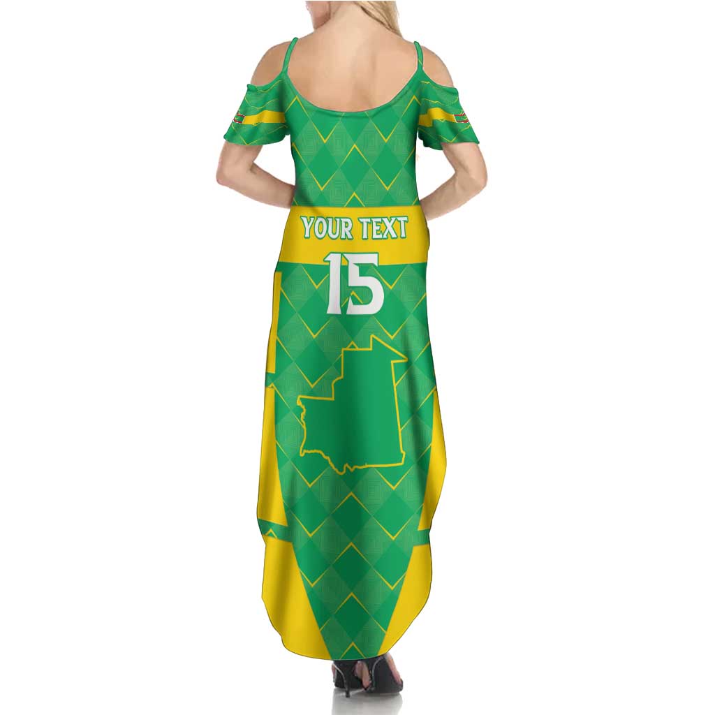 Custom Mauritania Beach Soccer 2025 Family Matching Summer Maxi Dress and Hawaiian Shirt Go Al-Murabitun Go