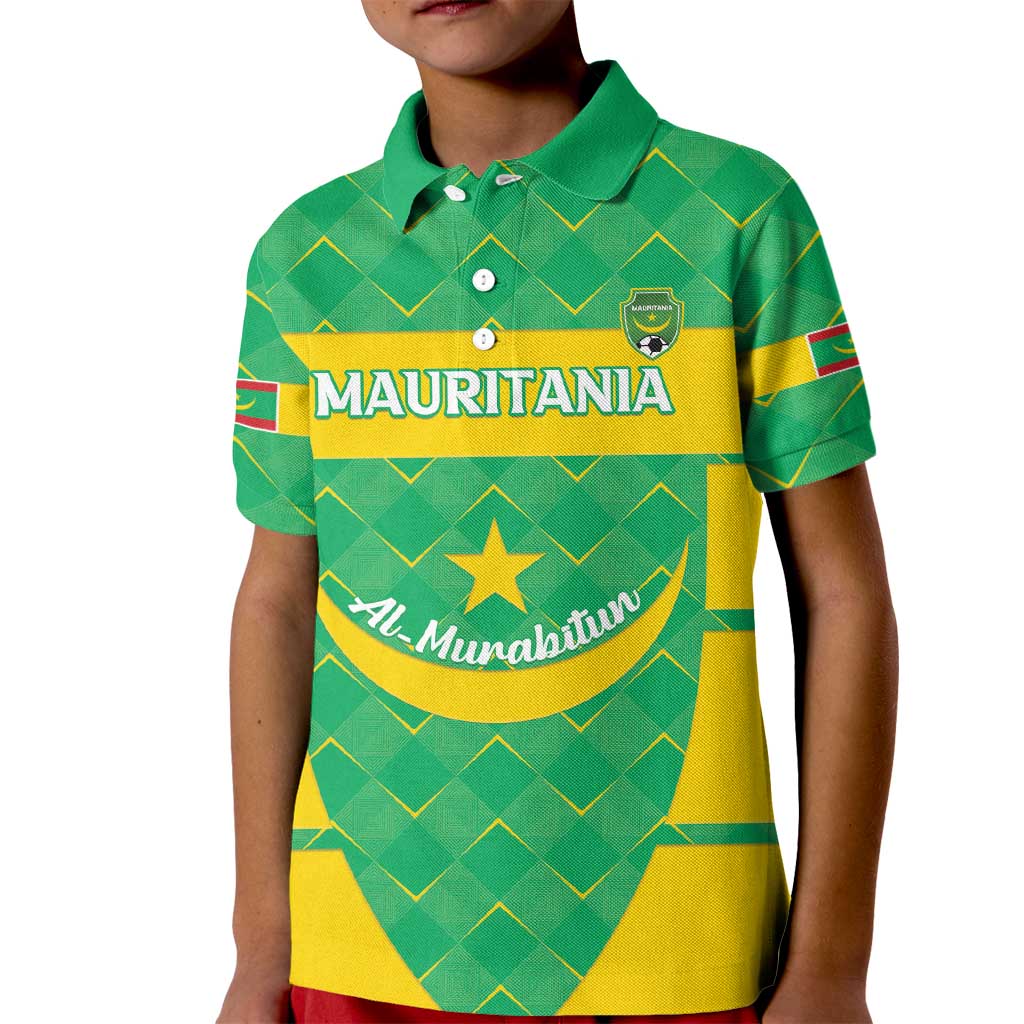 Custom Mauritania Beach Soccer 2025 Kid Polo Shirt Go Al-Murabitun Go