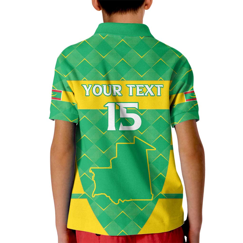Custom Mauritania Beach Soccer 2025 Kid Polo Shirt Go Al-Murabitun Go