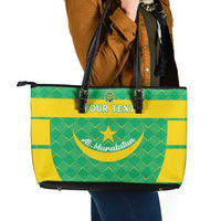 Custom Mauritania Beach Soccer 2025 Leather Tote Bag Go Al-Murabitun Go