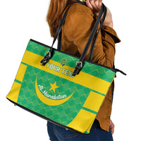 Custom Mauritania Beach Soccer 2025 Leather Tote Bag Go Al-Murabitun Go