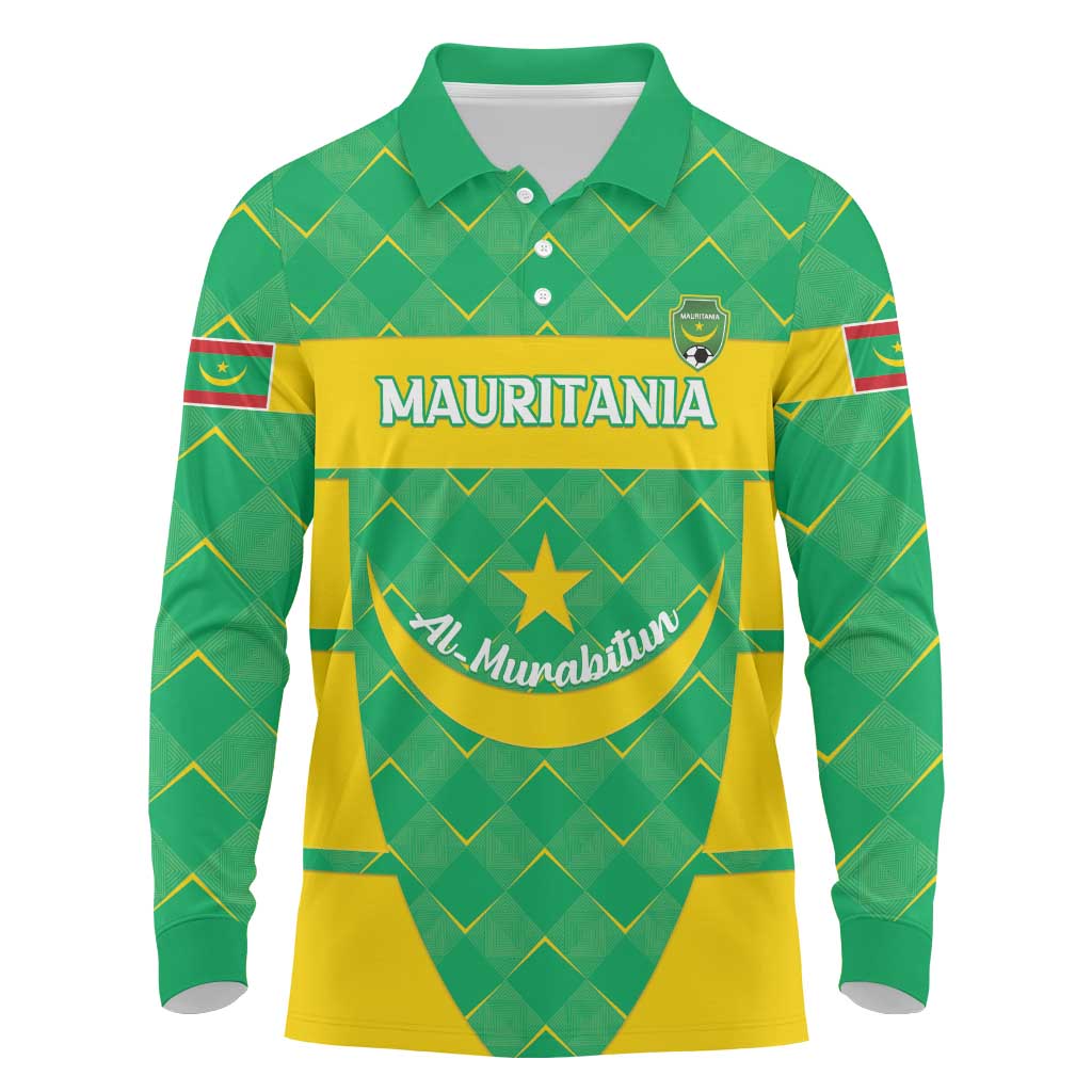 Custom Mauritania Beach Soccer 2025 Long Sleeve Polo Shirt Go Al-Murabitun Go