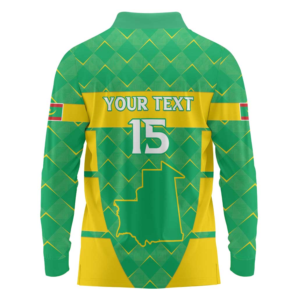Custom Mauritania Beach Soccer 2025 Long Sleeve Polo Shirt Go Al-Murabitun Go