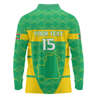 Custom Mauritania Beach Soccer 2025 Long Sleeve Polo Shirt Go Al-Murabitun Go