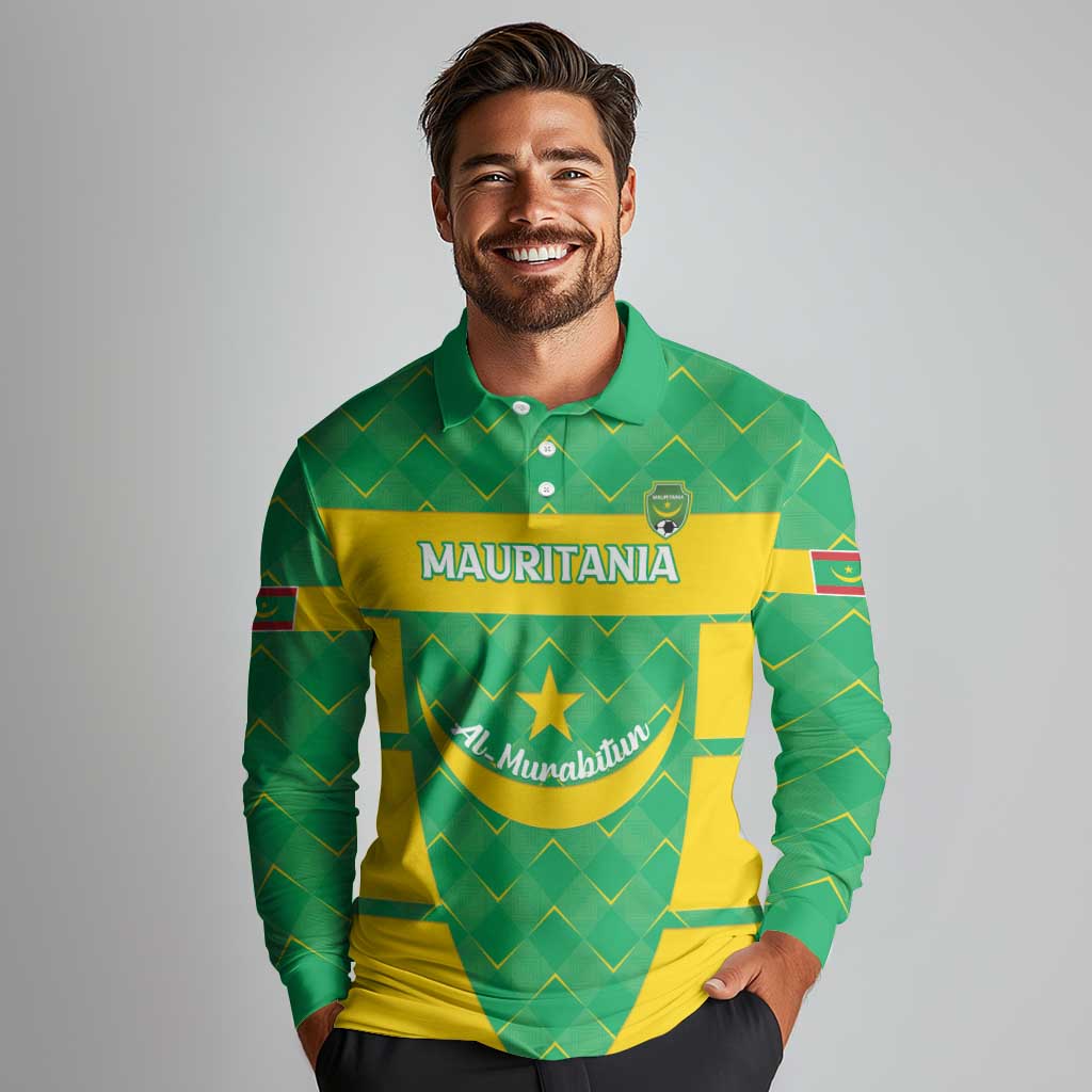 Custom Mauritania Beach Soccer 2025 Long Sleeve Polo Shirt Go Al-Murabitun Go