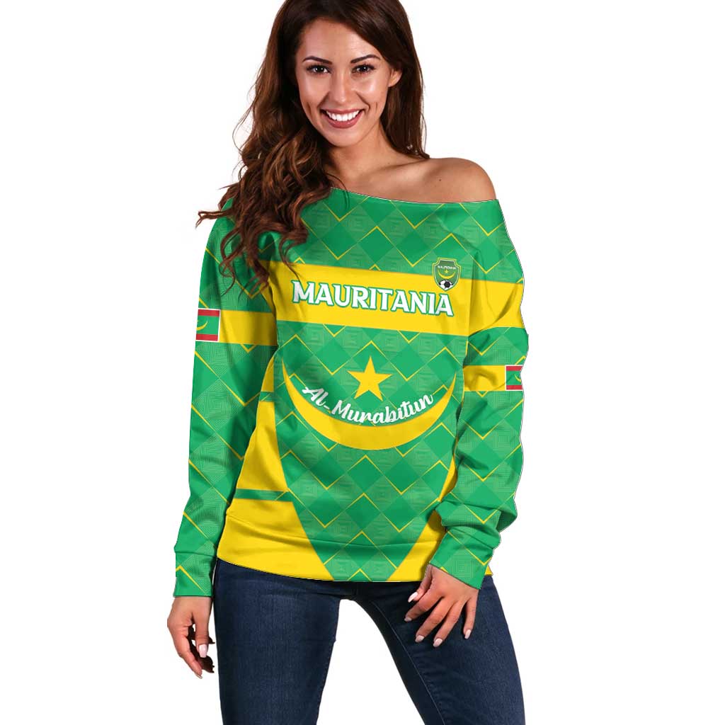 Custom Mauritania Beach Soccer 2025 Off Shoulder Sweater Go Al-Murabitun Go