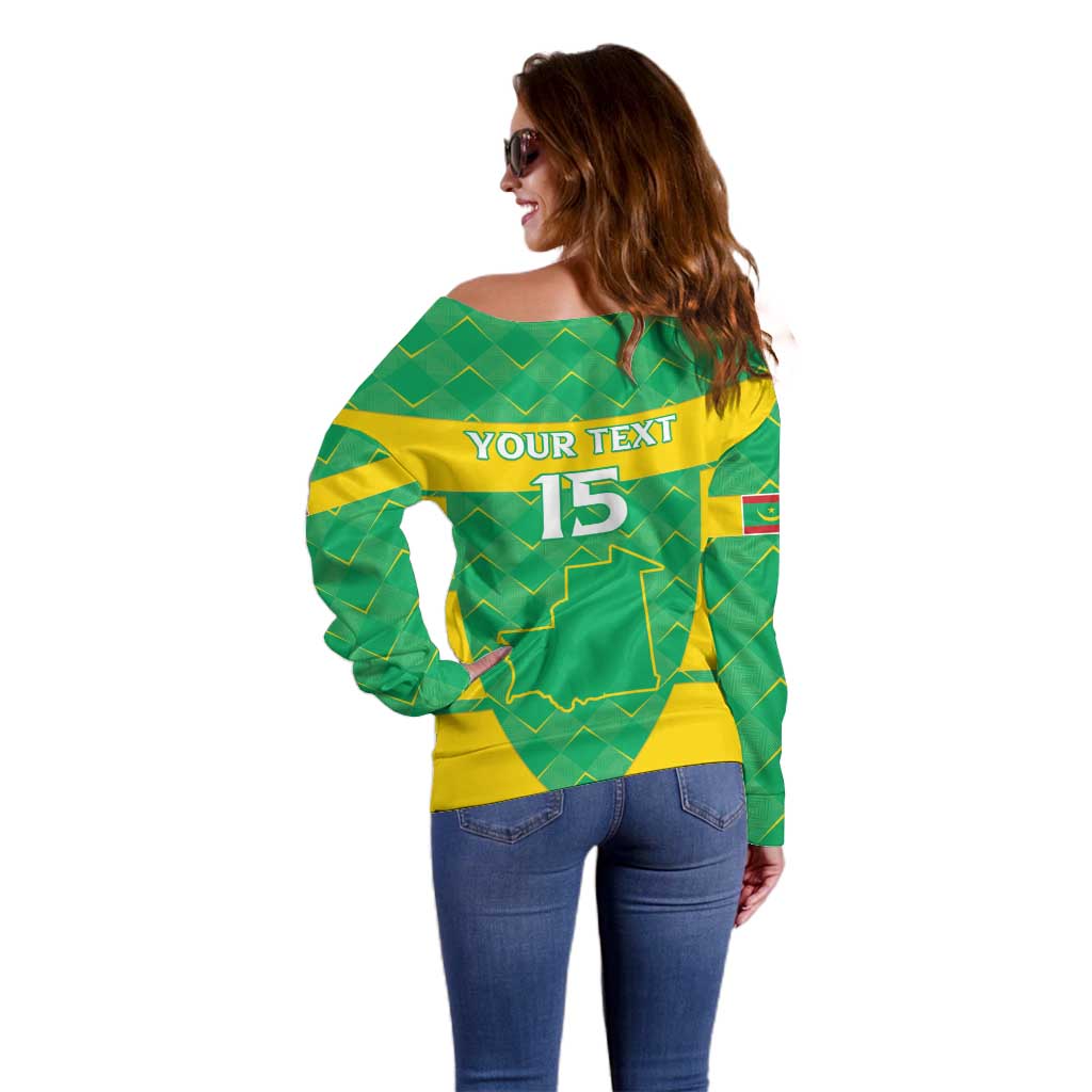 Custom Mauritania Beach Soccer 2025 Off Shoulder Sweater Go Al-Murabitun Go