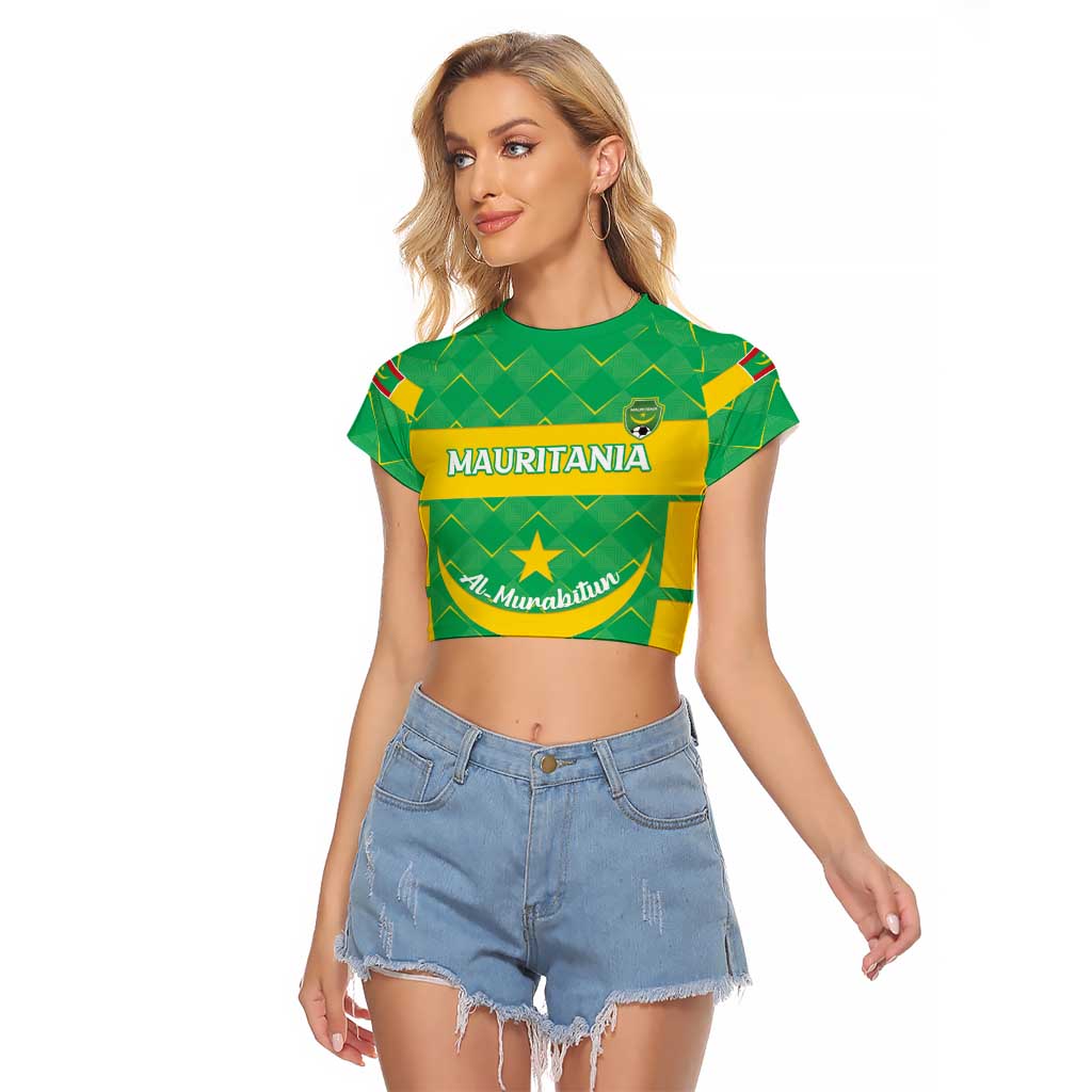 Custom Mauritania Beach Soccer 2025 Raglan Cropped T Shirt Go Al-Murabitun Go