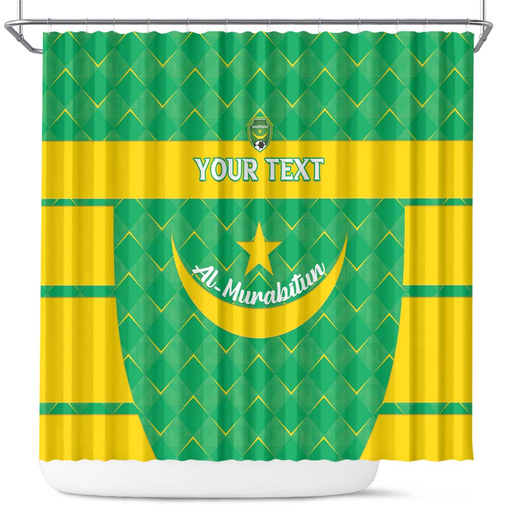 Custom Mauritania Beach Soccer 2025 Shower Curtain Go Al-Murabitun Go