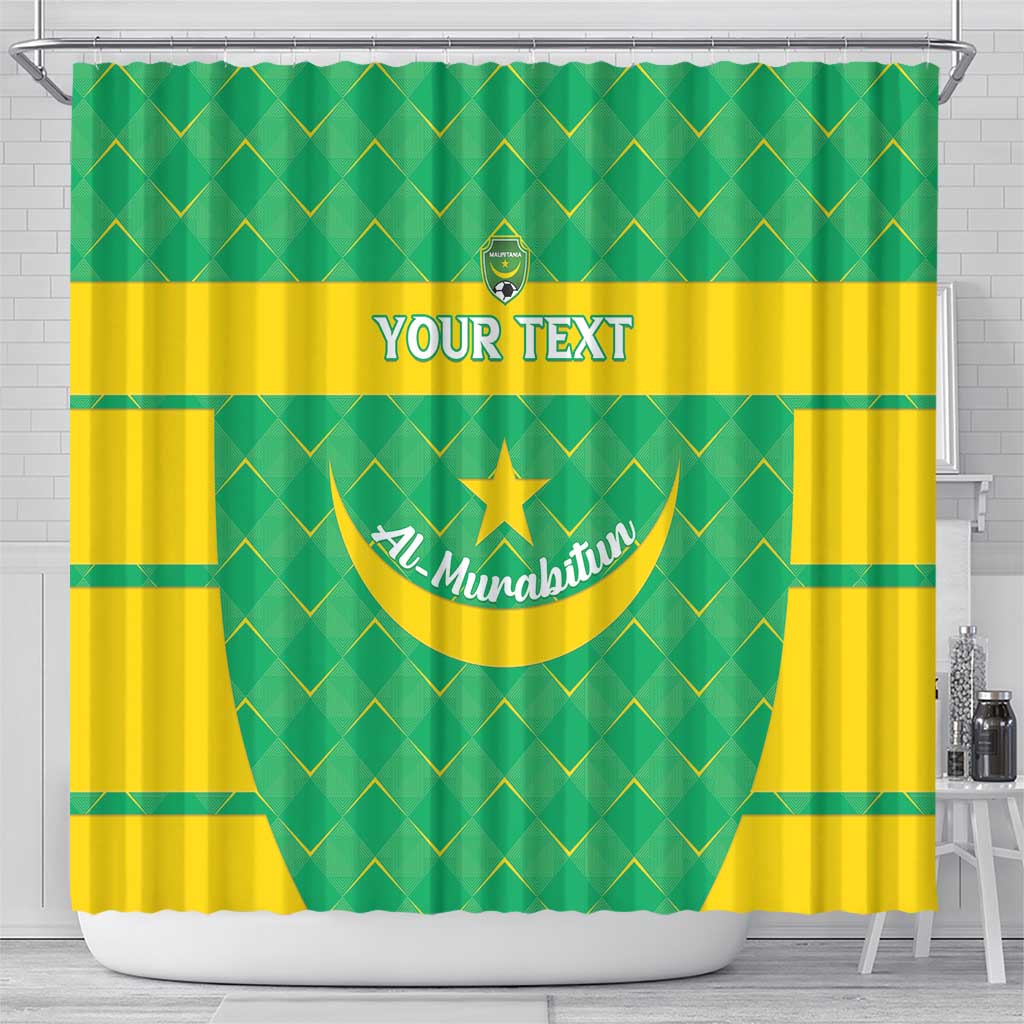 Custom Mauritania Beach Soccer 2025 Shower Curtain Go Al-Murabitun Go
