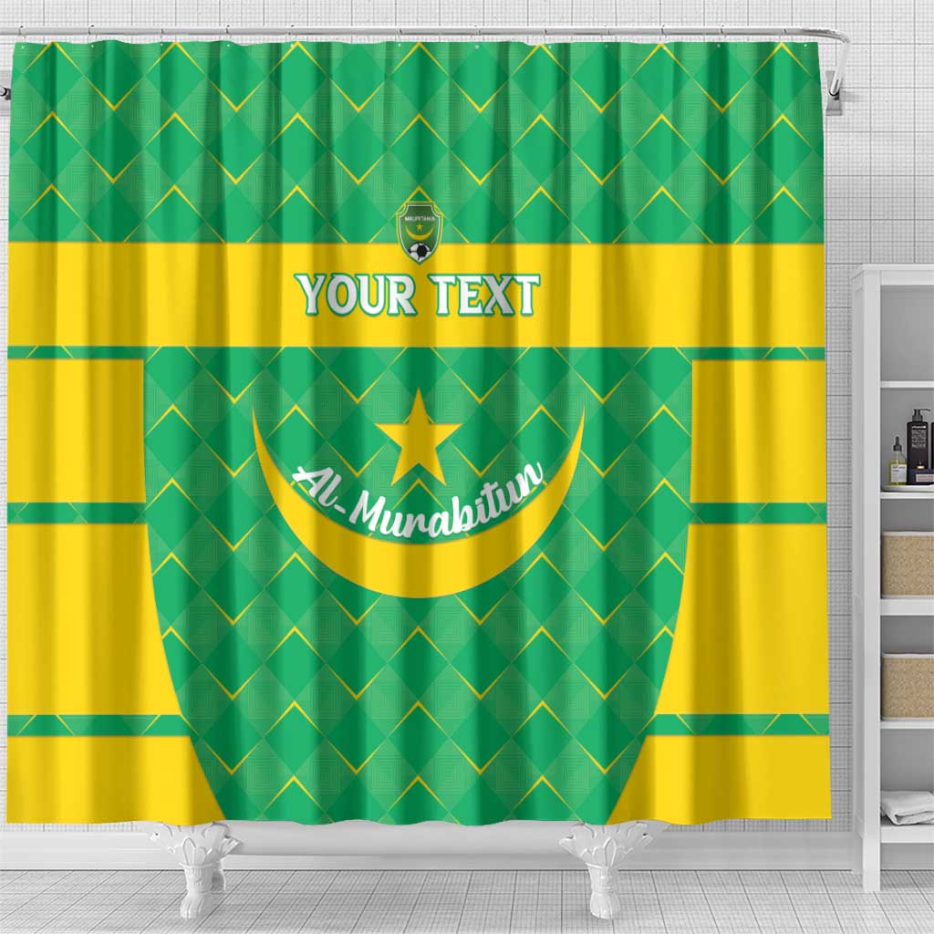 Custom Mauritania Beach Soccer 2025 Shower Curtain Go Al-Murabitun Go