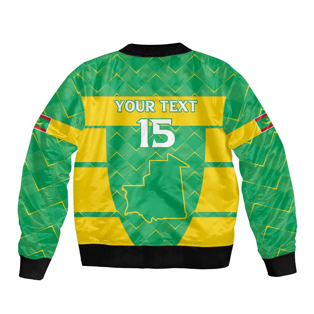 Custom Mauritania Beach Soccer 2025 Sleeve Zip Bomber Jacket Go Al-Murabitun Go