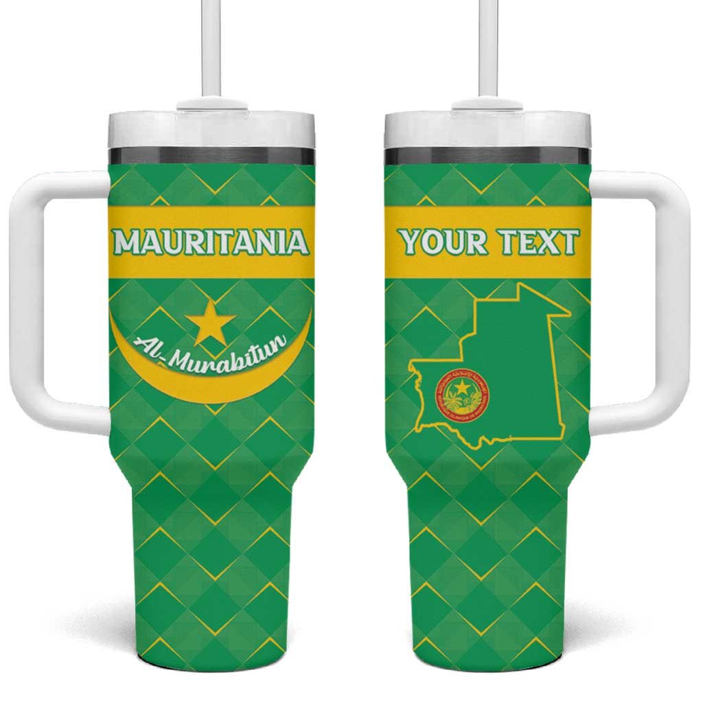 Custom Mauritania Beach Soccer 2025 Tumbler With Handle Go Al-Murabitun Go