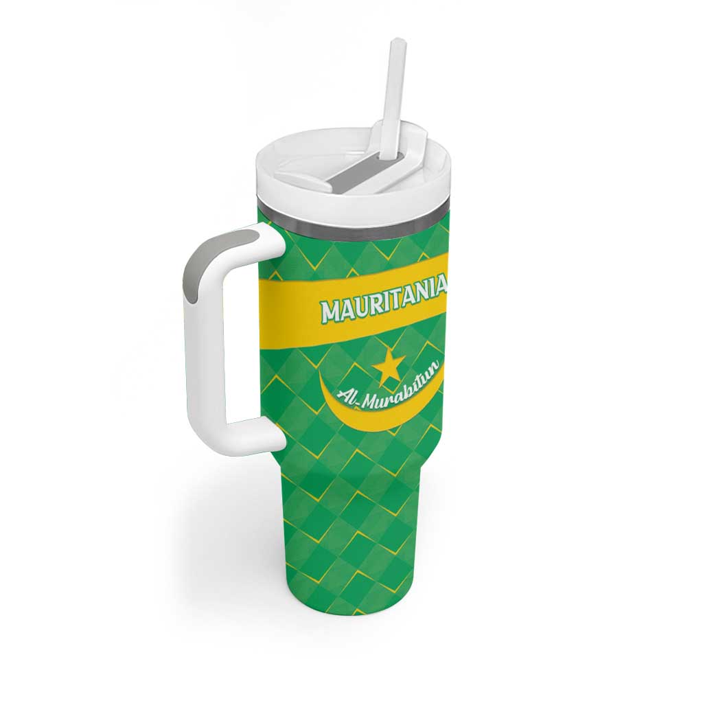 Custom Mauritania Beach Soccer 2025 Tumbler With Handle Go Al-Murabitun Go