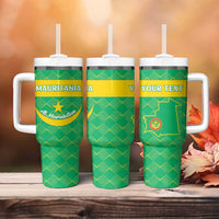 Custom Mauritania Beach Soccer 2025 Tumbler With Handle Go Al-Murabitun Go