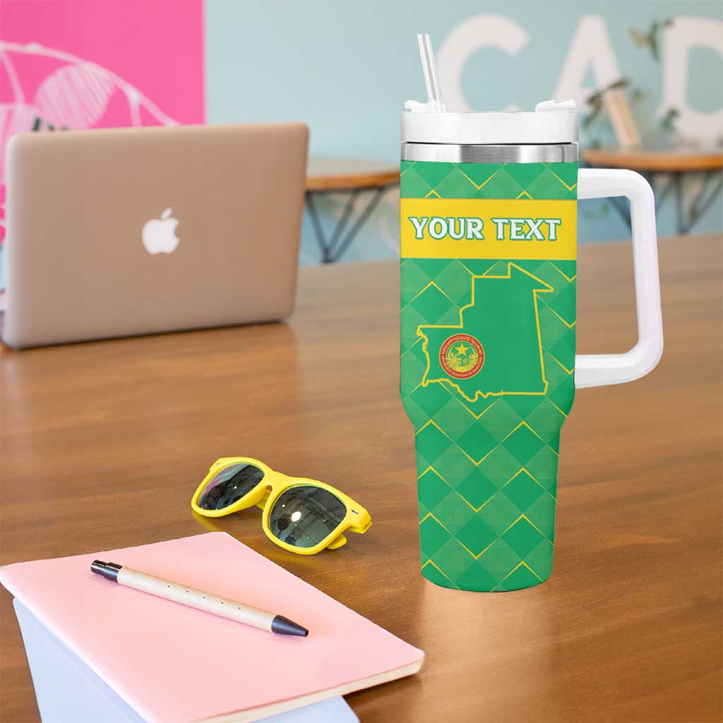 Custom Mauritania Beach Soccer 2025 Tumbler With Handle Go Al-Murabitun Go