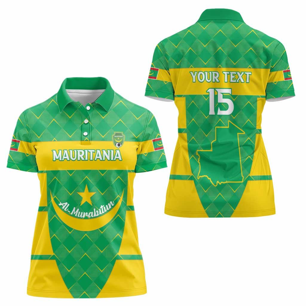 Custom Mauritania Beach Soccer 2025 Women Polo Shirt Go Al-Murabitun Go